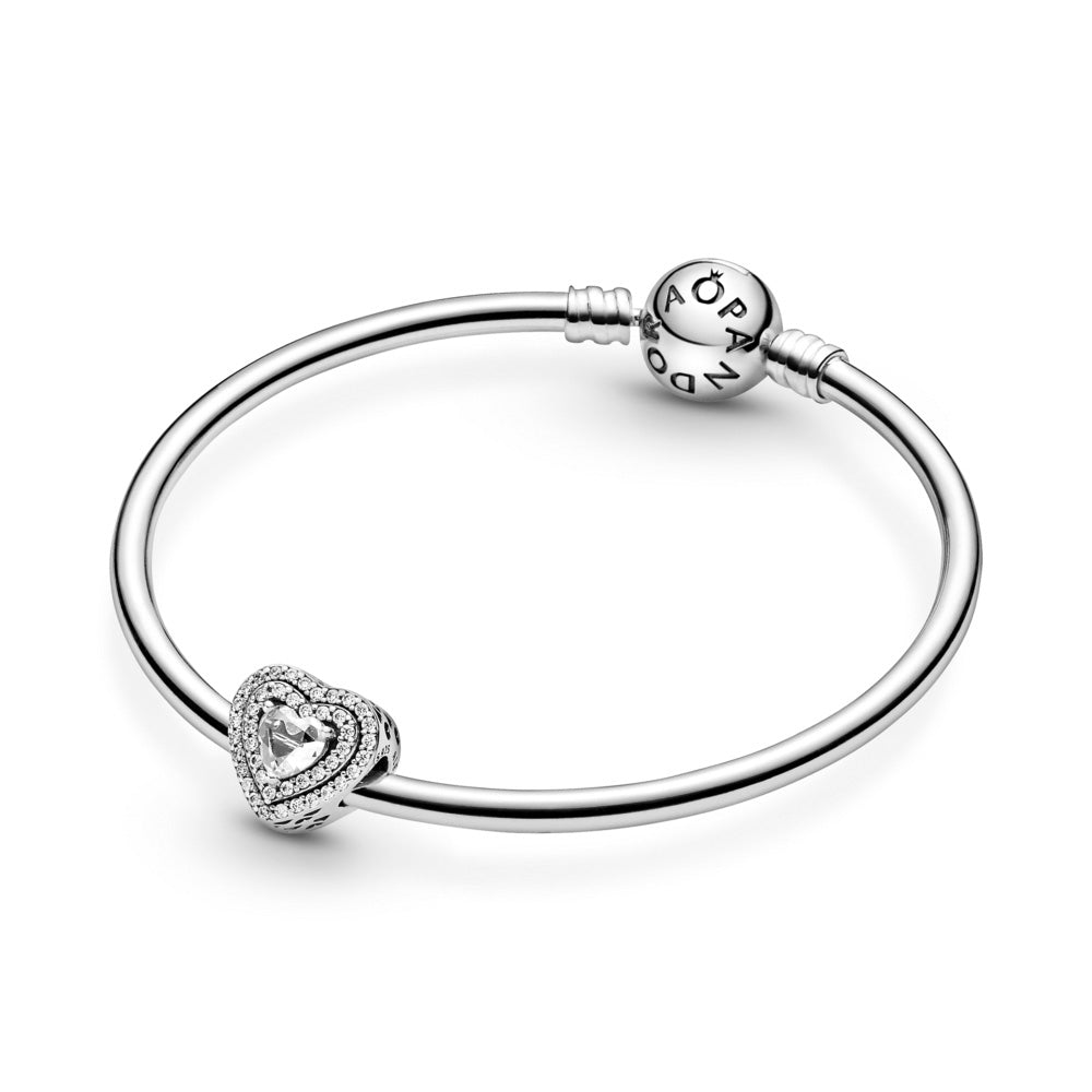 Pandora Sparkling Leveled Hearts Charm – Pancharmbracelets