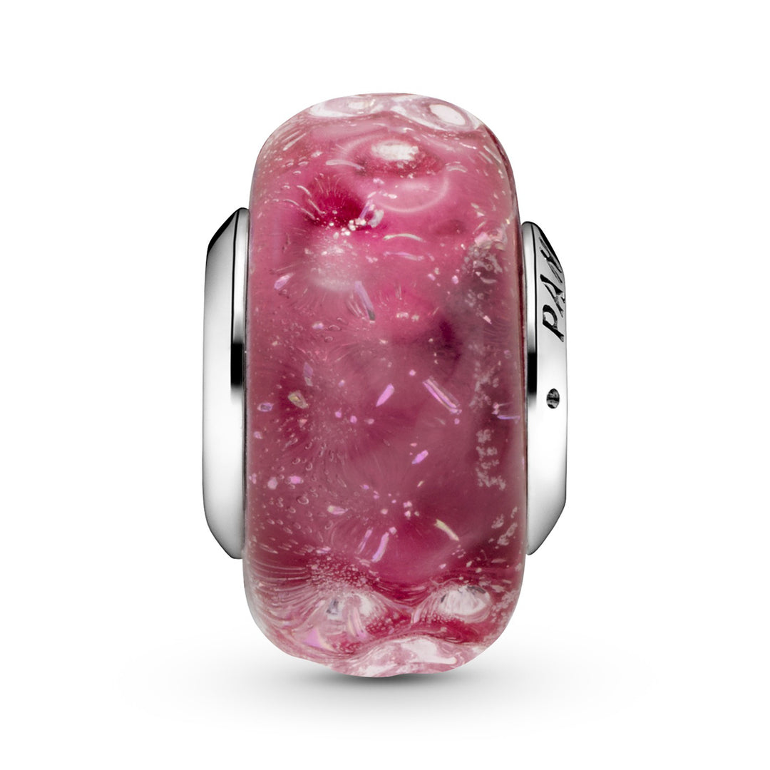 Wavy Fancy Pink Murano Glass Charm – Pancharmbracelets