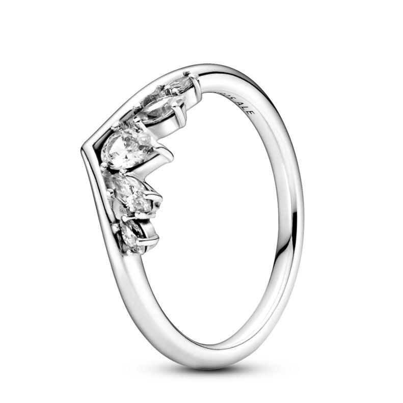 Pandora Sparkling Pear & Marquise Wishbone Ring