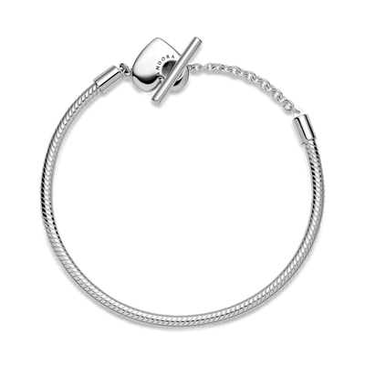 Pandora Pandora Moments Heart T-Bar Snake Chain Bracelet