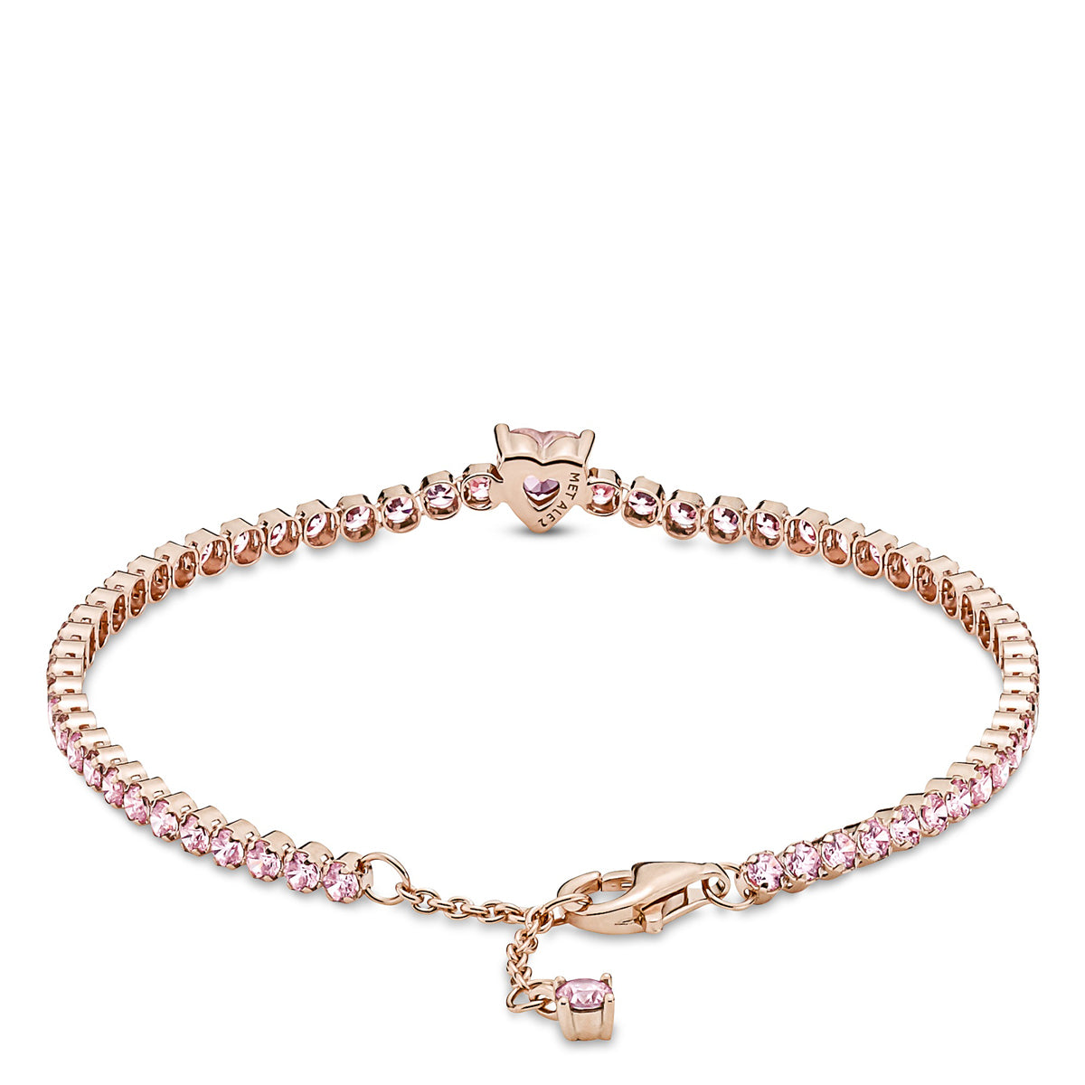 Pandora Sparkling Pink Heart Tennis Bracelet