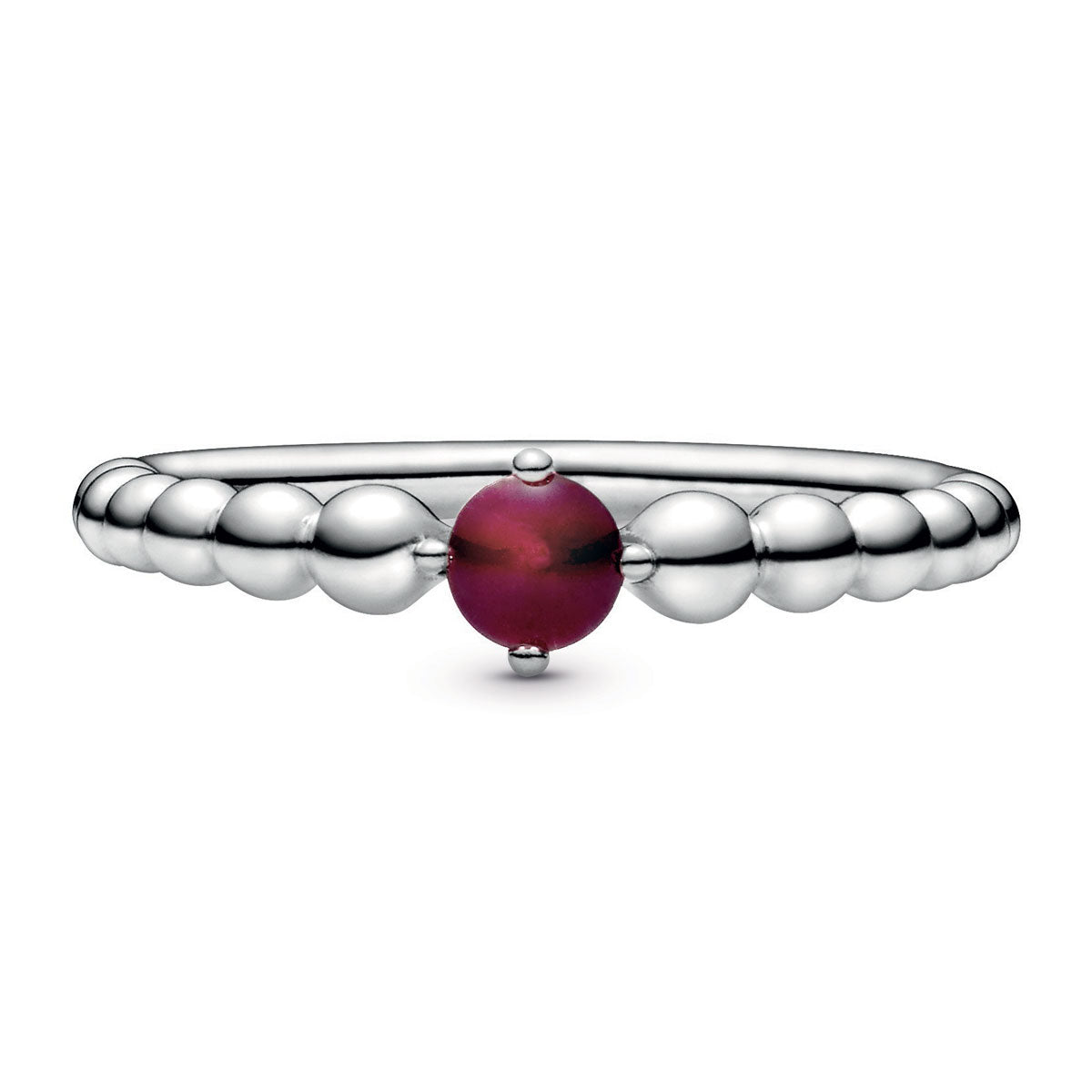 Pandora January Dark Red Beaded Ring