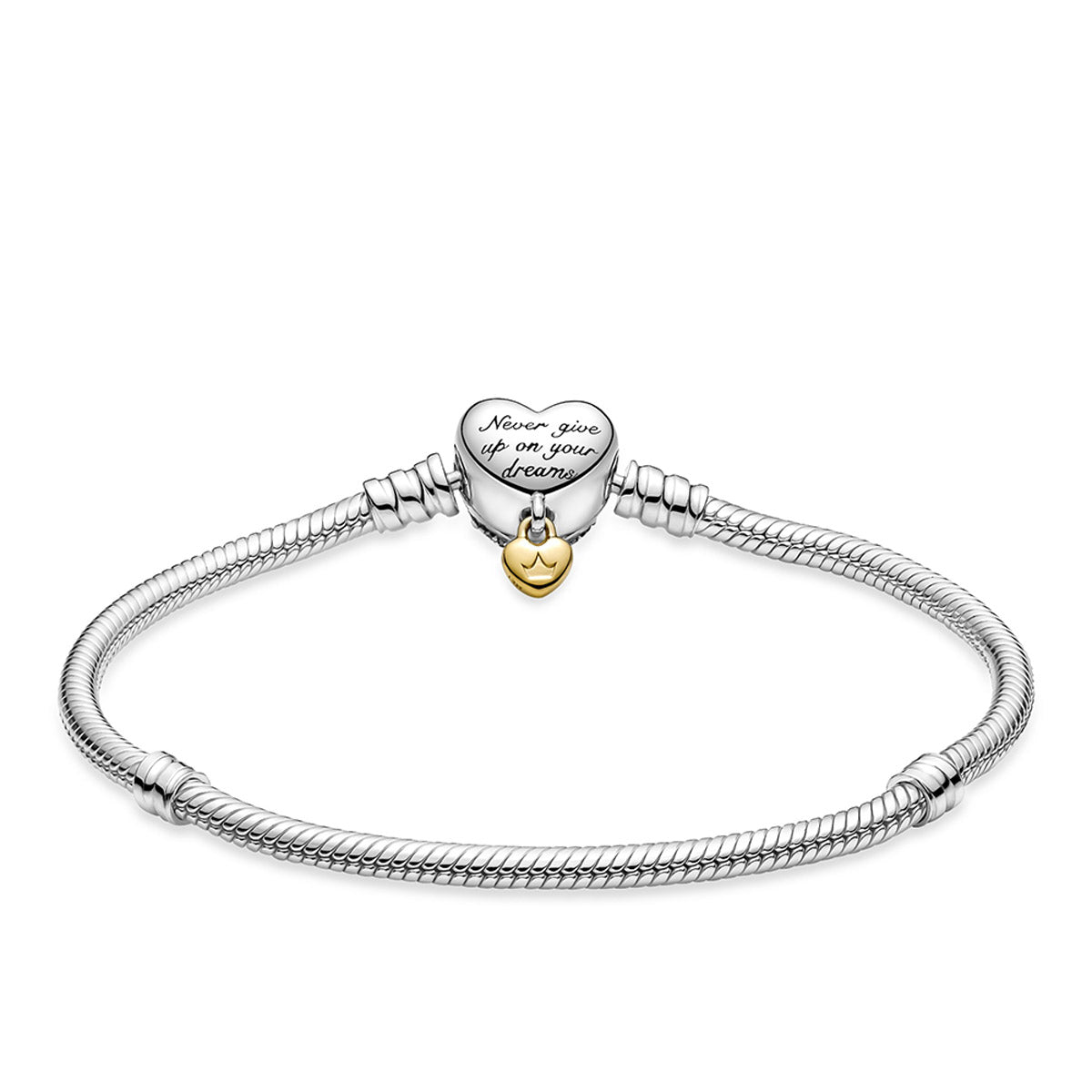 Pandora Disney Pandora Moments Heart Clasp Snake Chain Bracelet