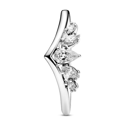 Pandora Sparkling Pear & Marquise Wishbone Ring