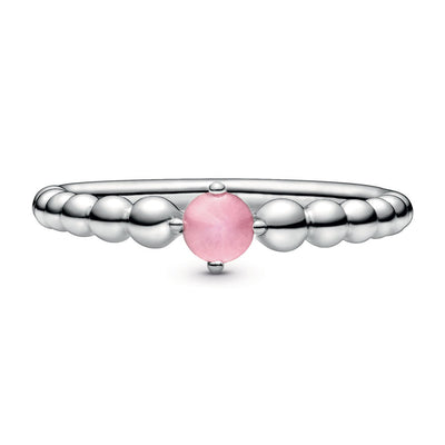 Pandora October Petal Pink Beaded Ring