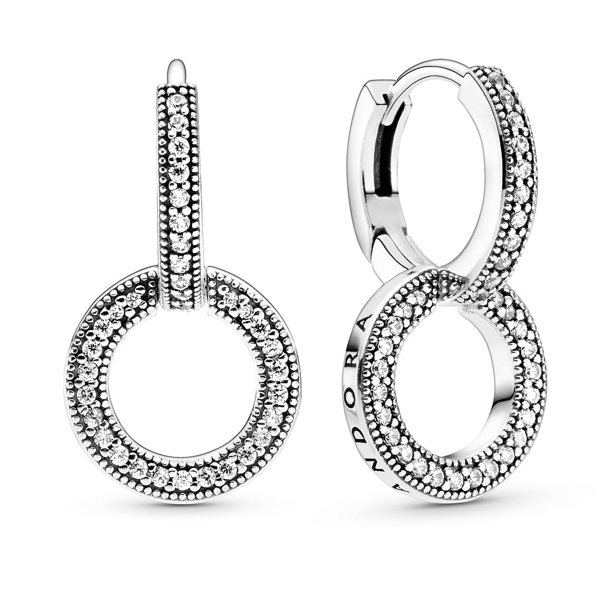 Pandora Sparkling Double Hoop Earrings