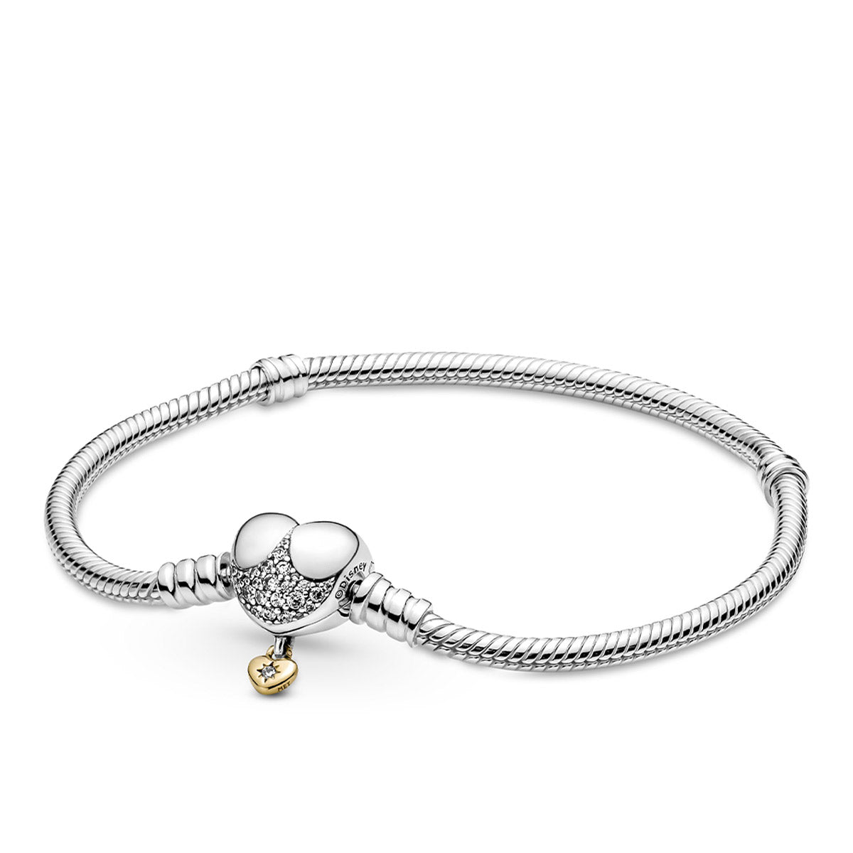Pandora Disney Pandora Moments Heart Clasp Snake Chain Bracelet