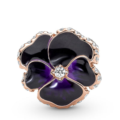 Pandora Deep Purple Pansy Flower Charm