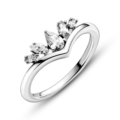 Pandora Sparkling Pear & Marquise Wishbone Ring