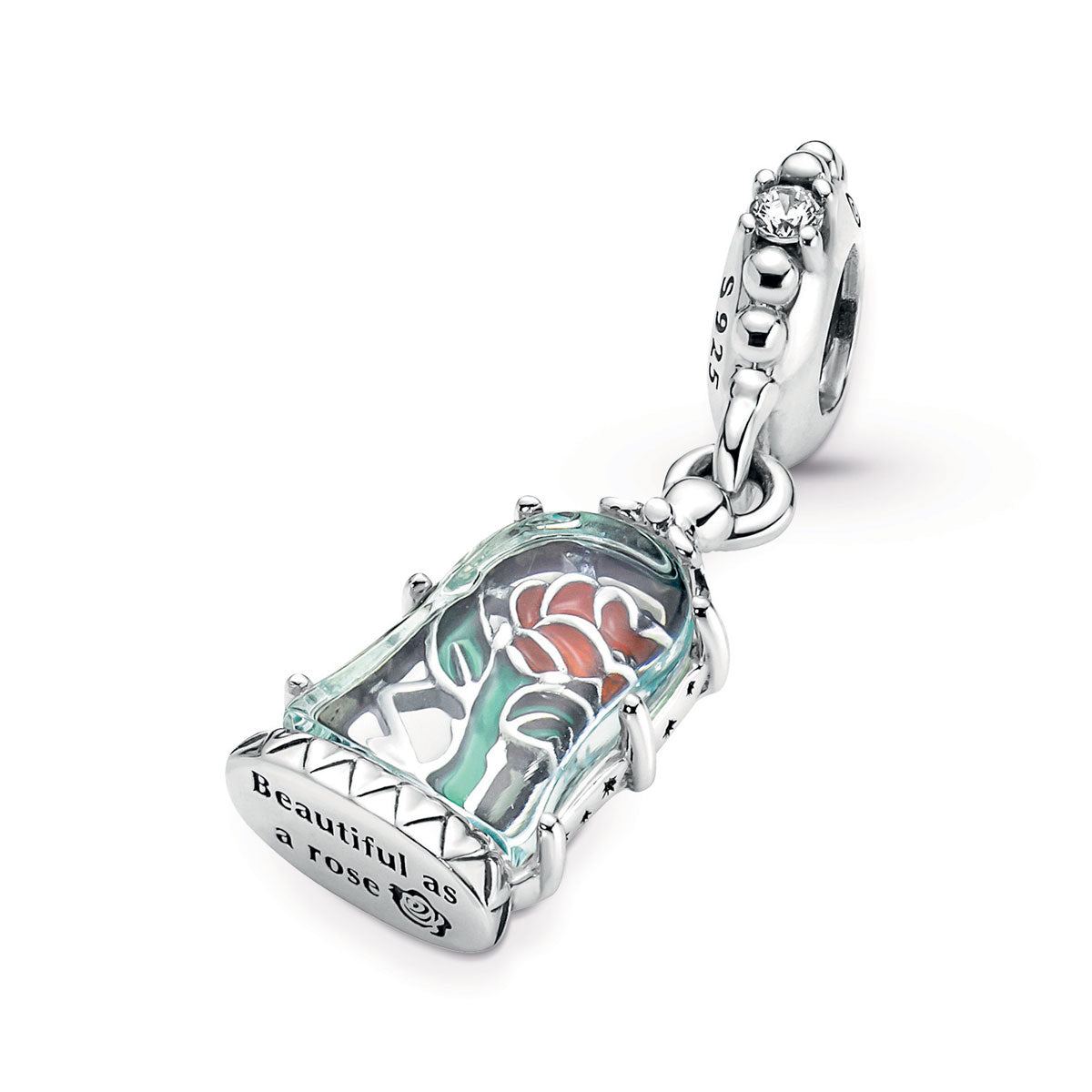 Pandora Disney Beauty and the Beast Enchanted Rose Dangle Charm