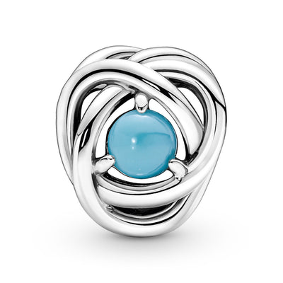 Pandora December - Turquoise Blue Eternity Circle Charm