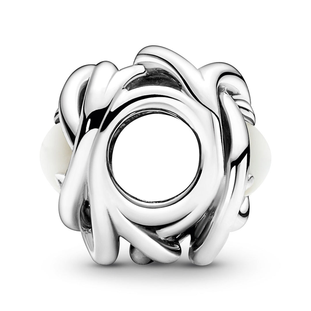 Pandora June - White Mother of Pearl Eternity Circle Charm
