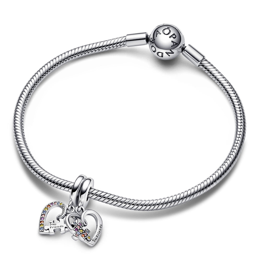 Pandora Puzzle Piece Hearts Splittable Friendship Dangle Charm