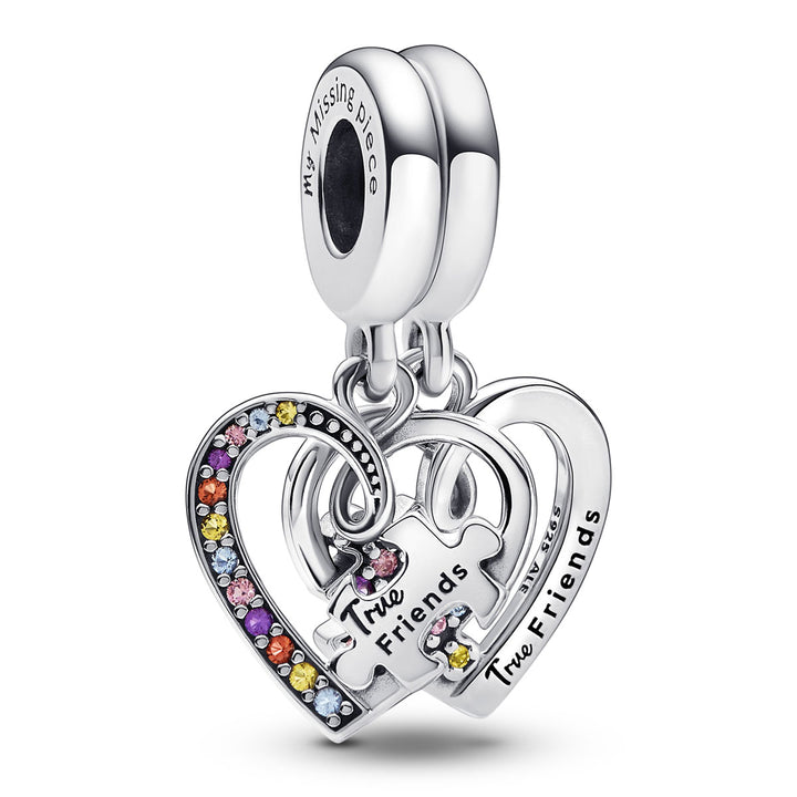Pandora Puzzle Piece Hearts Splittable Friendship Dangle Charm
