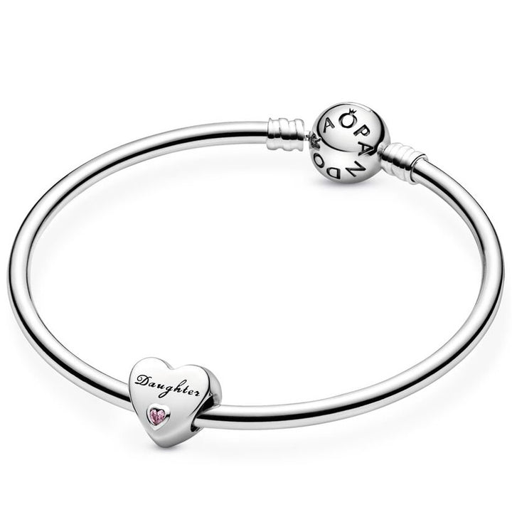 Pink And White Cubic Zirconia Rhodium Over Sterling Silver