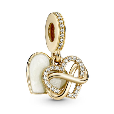 Pandora 14k Gold Sparkling Infinity Heart Dangle Charm