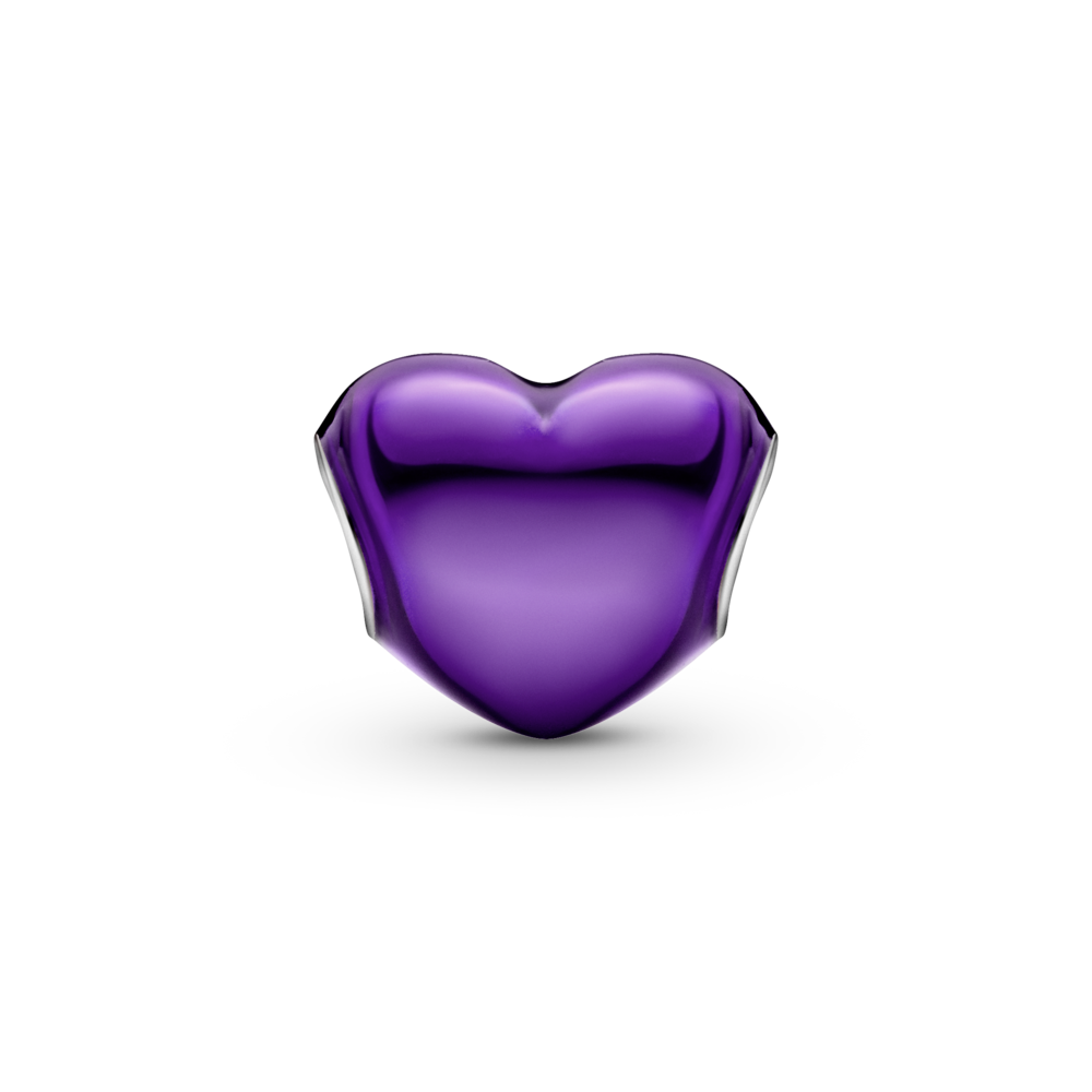 Pandora Metallic Purple Heart Charm