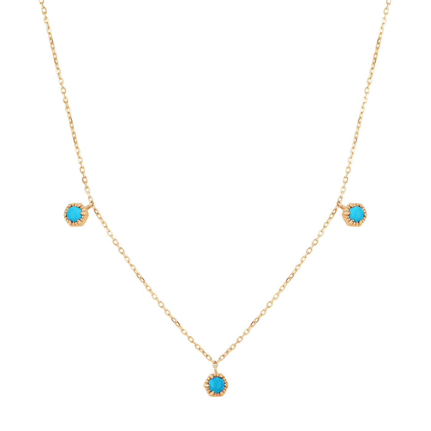 AMINA | Turquoise 3-Stone Station Necklace