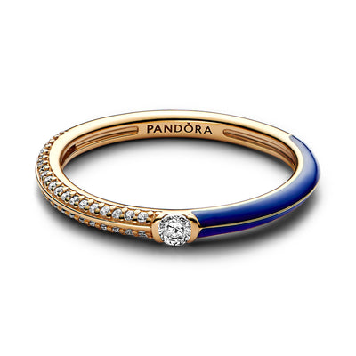 Pandora ME Pavé & Blue Dual Ring
