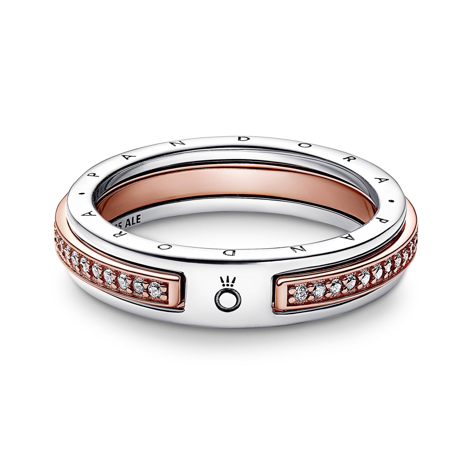 Two Tone Pandora Rings Pandora Signature Two-tone Logo & Pavé Ring – Pancharmbracelets
