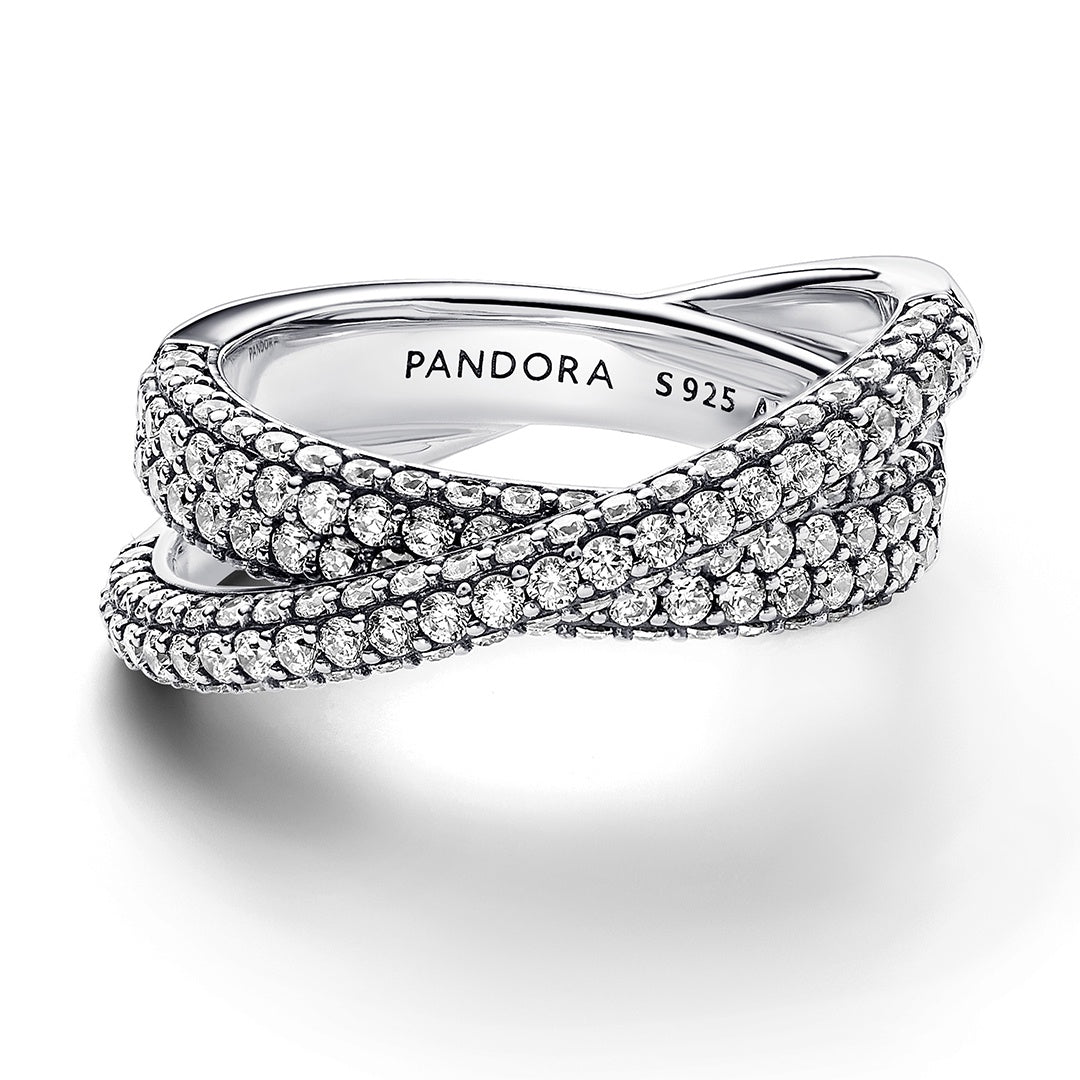 Pandora Timeless Pavé Crossover Dual Band Ring