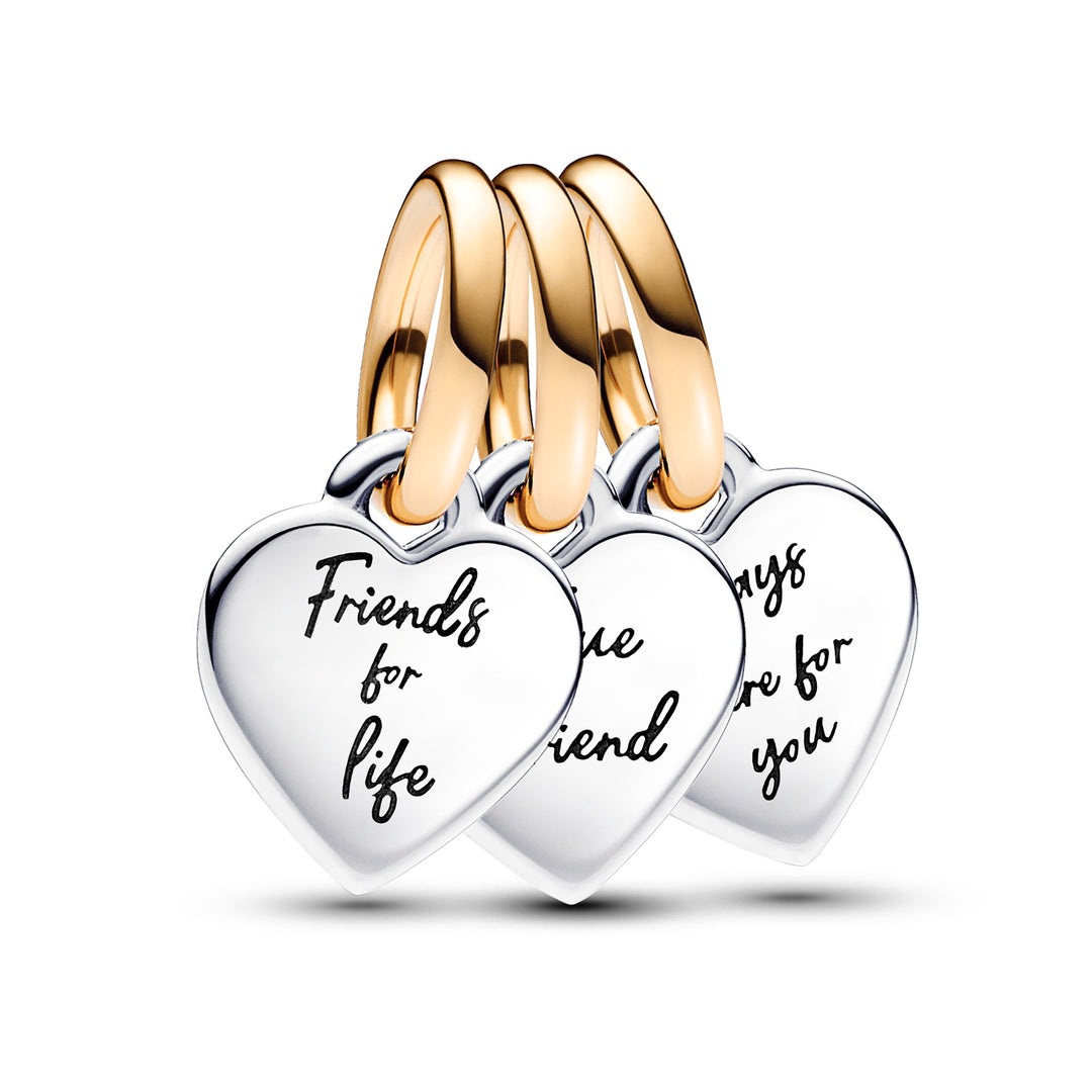 Pandora Two-tone Splittable Friendship Triple Dangle Charm