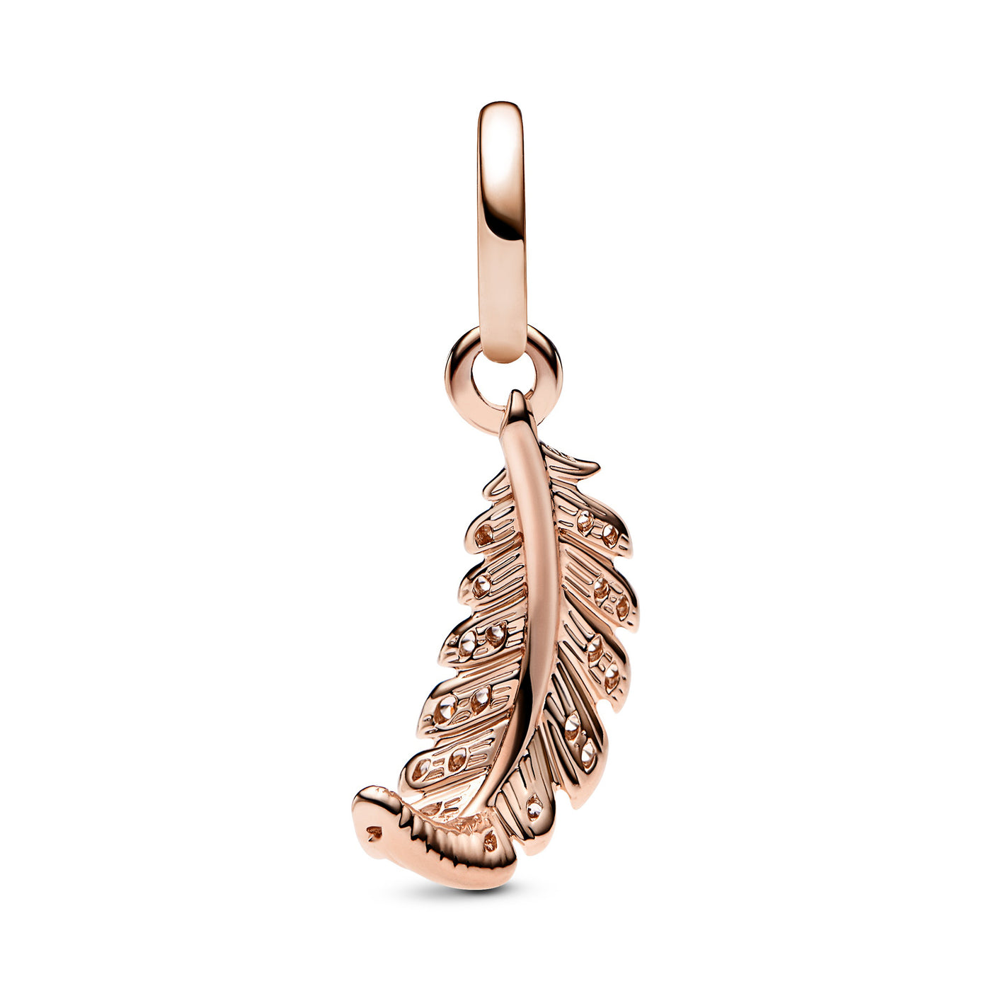 Floating Curved Feather Dangle Charm