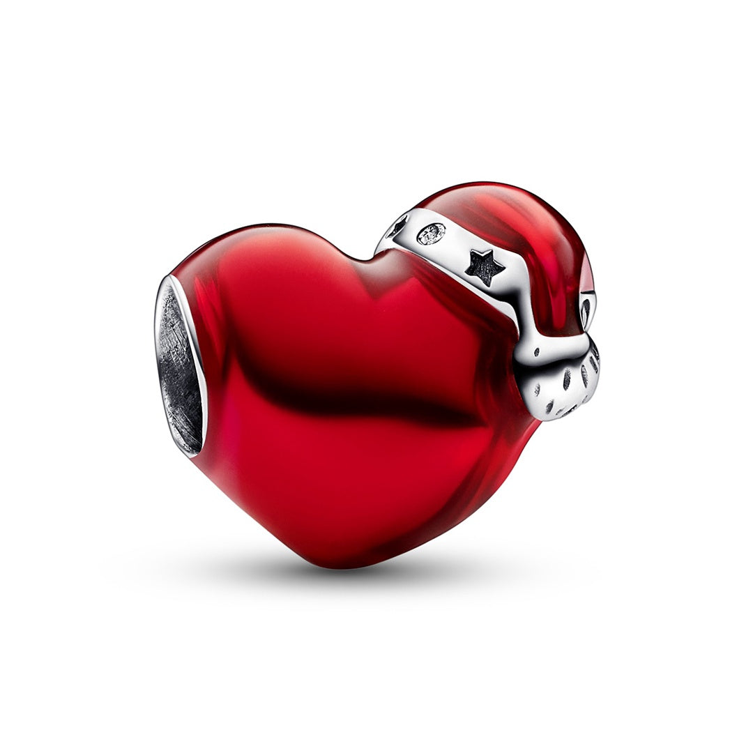 Authentic Pandora Christmas Hot Chocolate Charm Red Enamel Heart