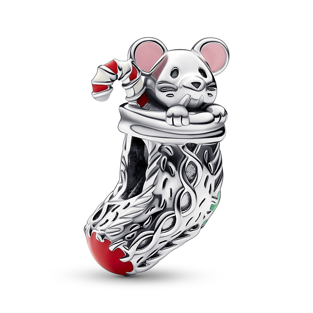 Pandora Festive Mouse & Stocking Charm