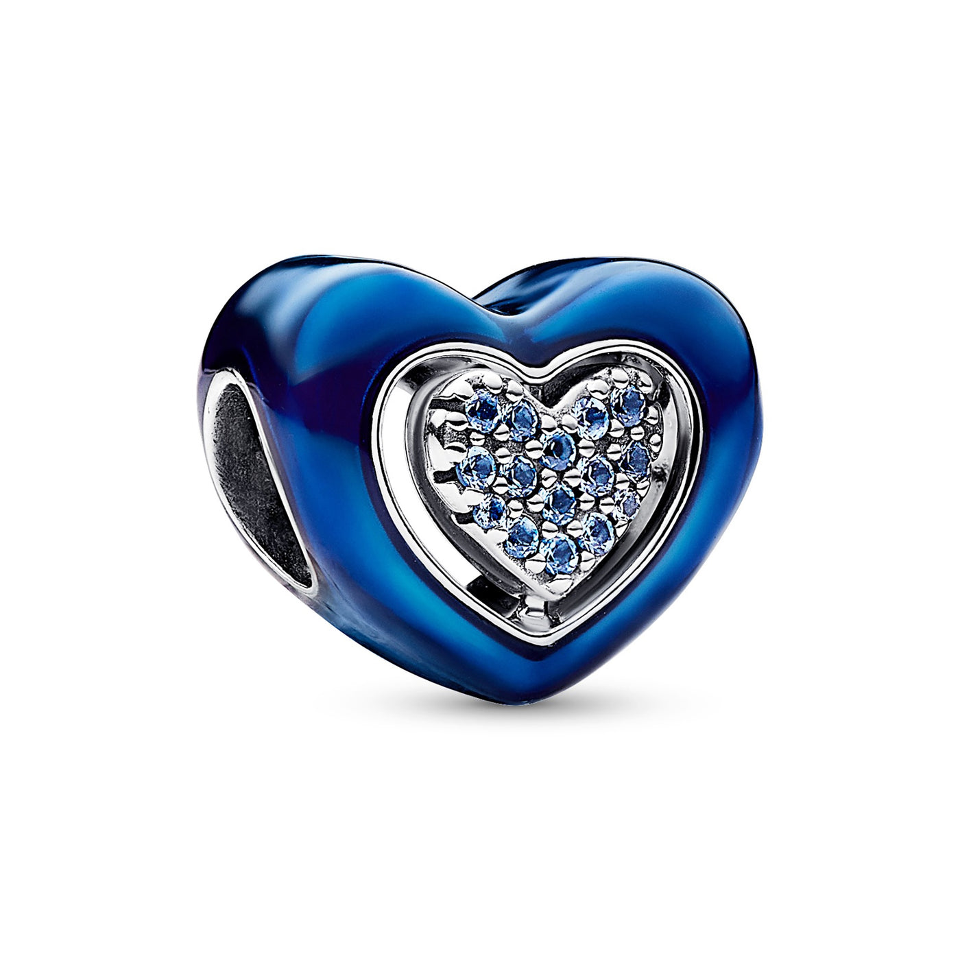 Blue Spinnable Heart Charm