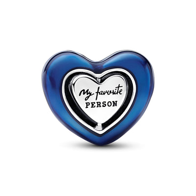 Blue Spinnable Heart Charm