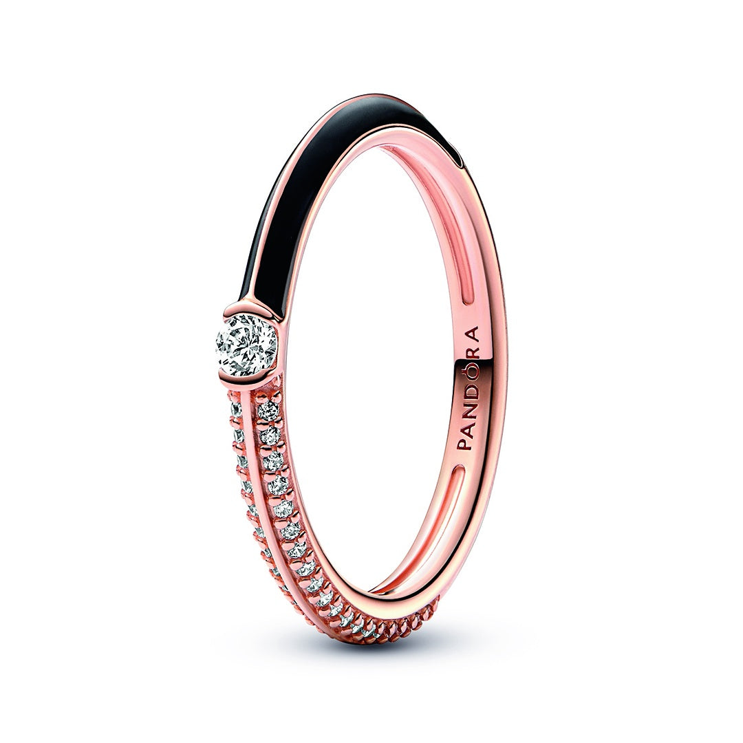 ★pandorum★ Half ring PR-015 Pandora ME Pavé & Black Dual Ring – Pancharmbracelets
