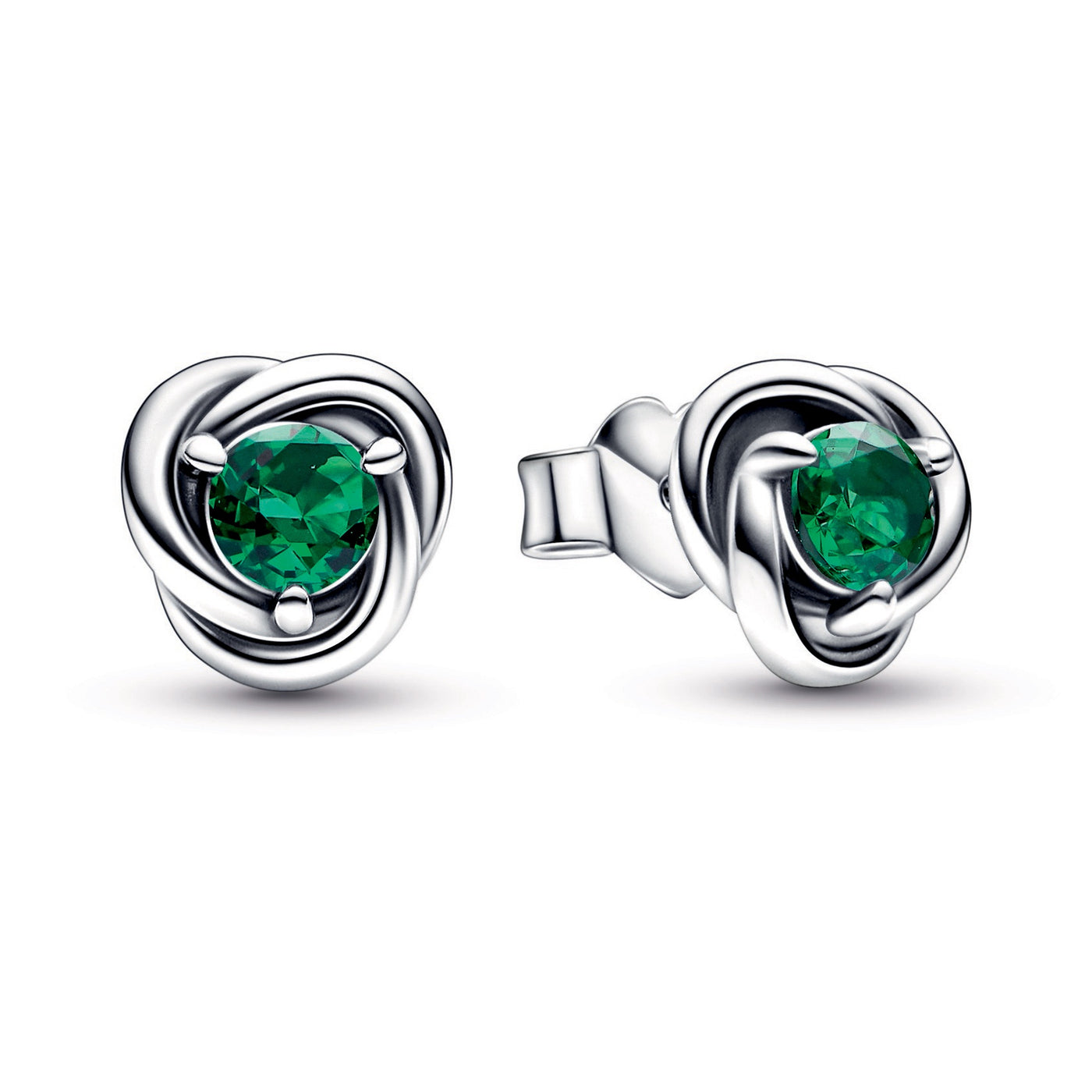 May Green Eternity Circle Stud Earrings