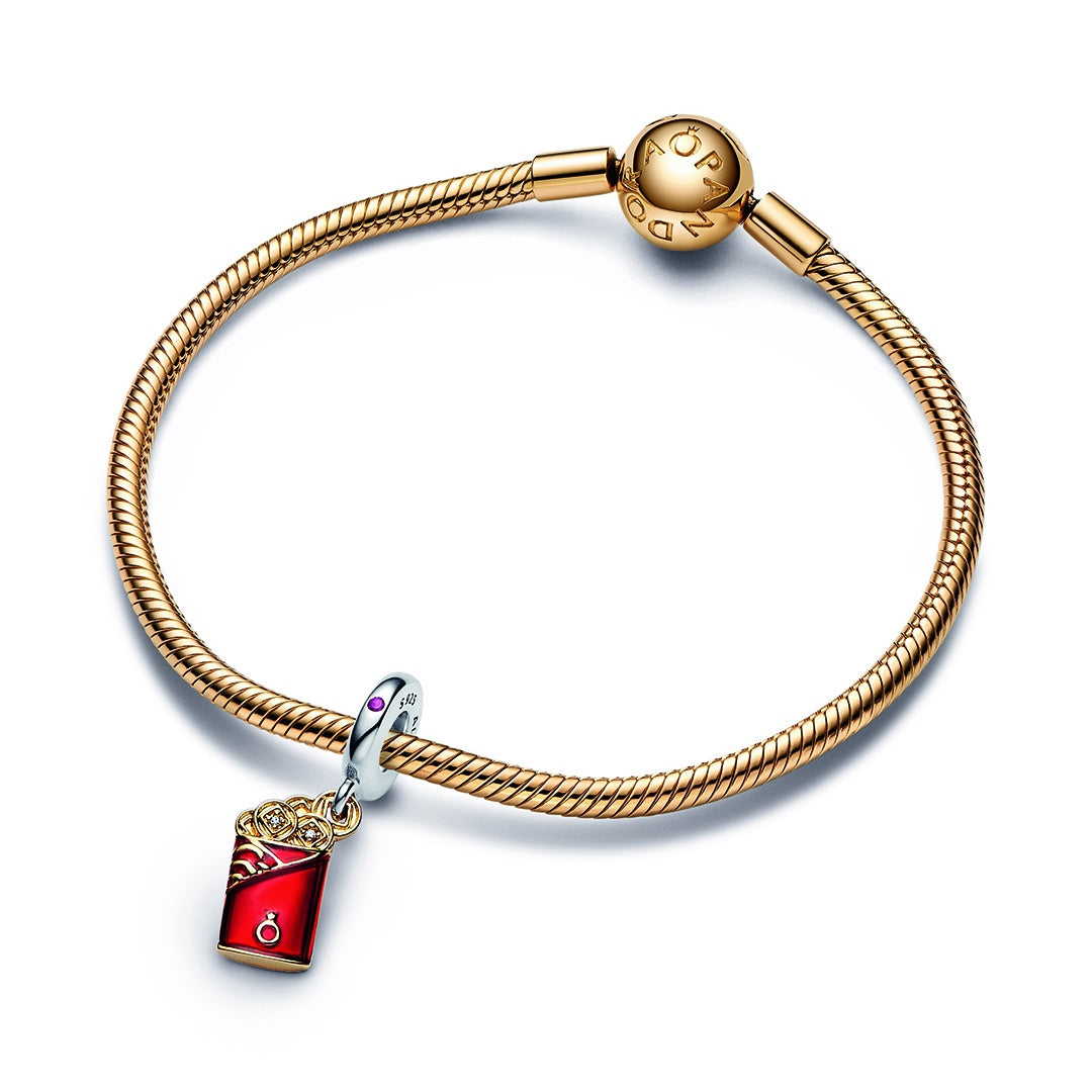 【2024】お歳暮・冬ギフト Two-tone Pandora Red Pancharmbracelets – Charm Dangle Envelope アクセサリー
