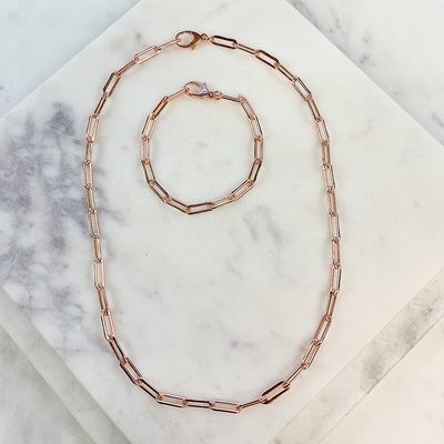 14Kt Rose Gold Fill Paperclip Chain Necklace