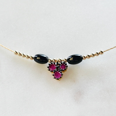 Ruby & Onyx Cable Necklace
