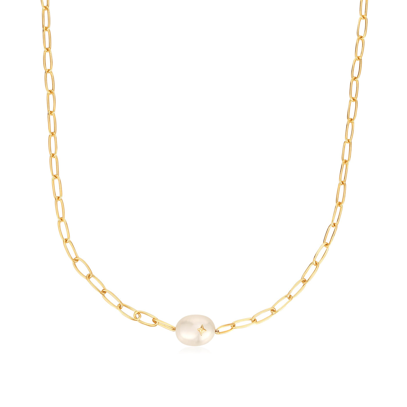 Pearl Power - Gold Pearl Sparkle Chunky Chain Necklace
