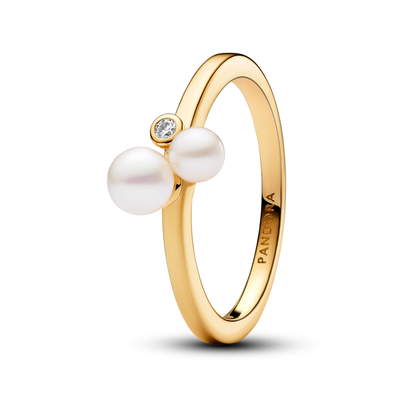 Duo Treated Freshwater Cultured Pearls Ring