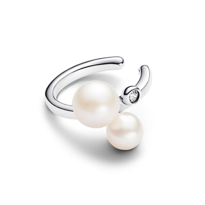 Duo Treated Freshwater Cultured Pearls Ear Cuff