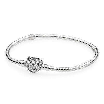 Pandora Moments Sparkling Pavé Heart Clasp Bracelet