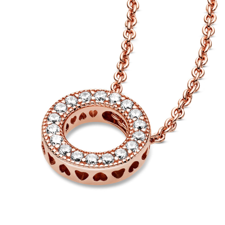 Pandora Logo Pavé Circle Collier Necklace – Pancharmbracelets