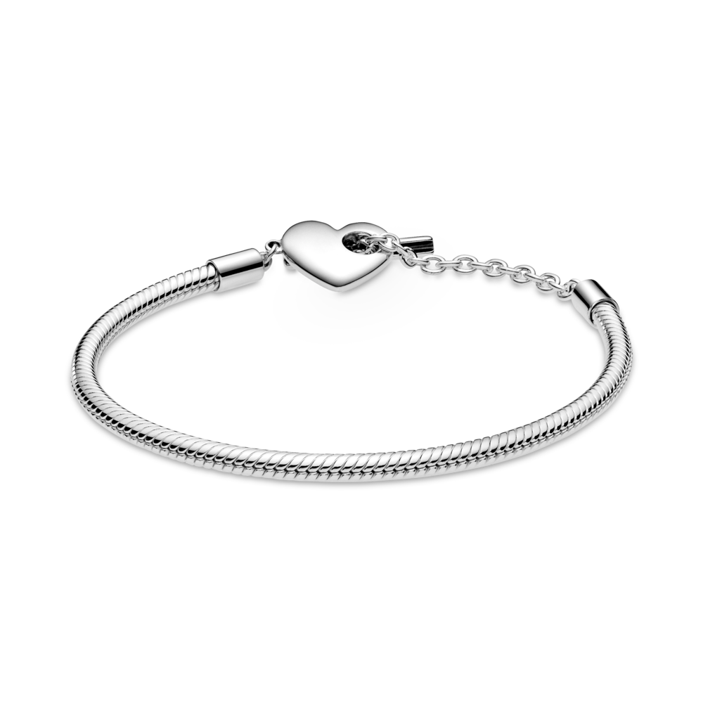 Pandora Pandora Moments Heart T-Bar Snake Chain Bracelet
