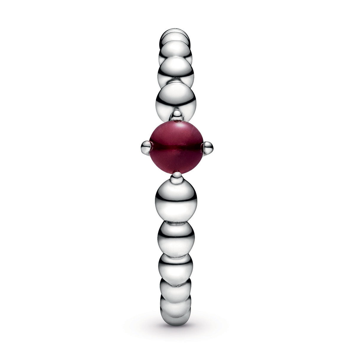 Pandora January Dark Red Beaded Ring