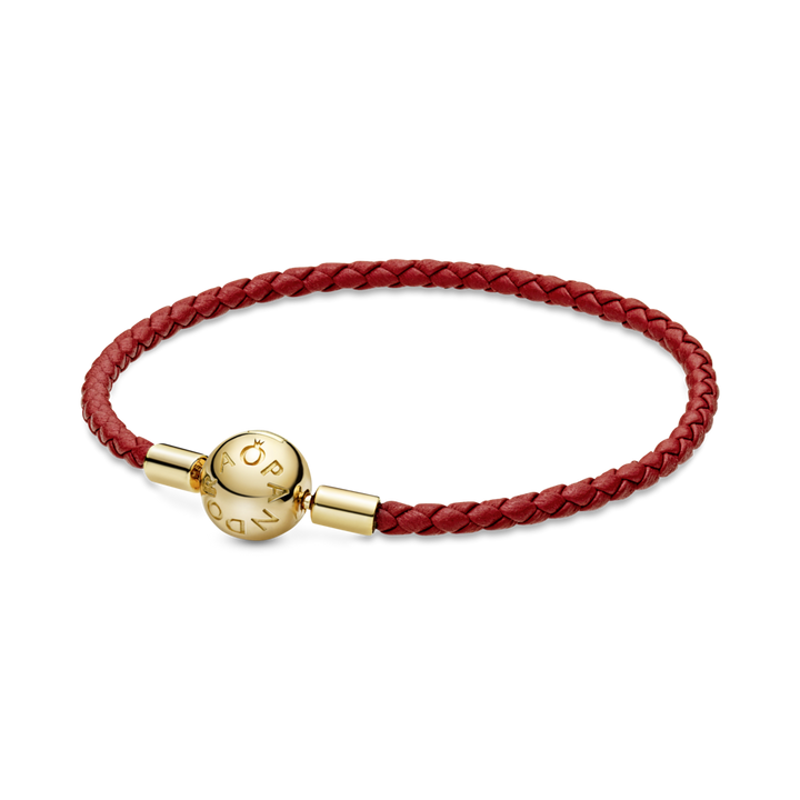 Pandora Pandora Moments Red Woven Leather Bracelet – Pancharmbracelets