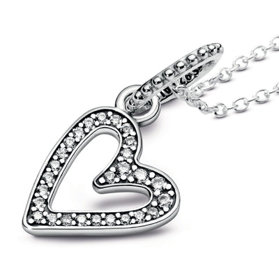Pandora Sparkling Freehand Heart Pendant Necklace