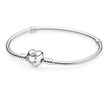 Pandora Moments Heart Clasp Snake Chain Bracelet Sterling Silver