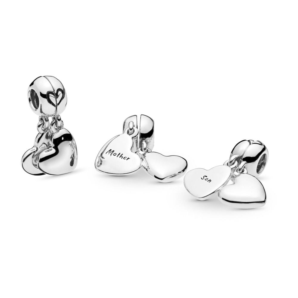 Pandora Mother Son Heart Split Dangle Charm – Pancharmbracelets