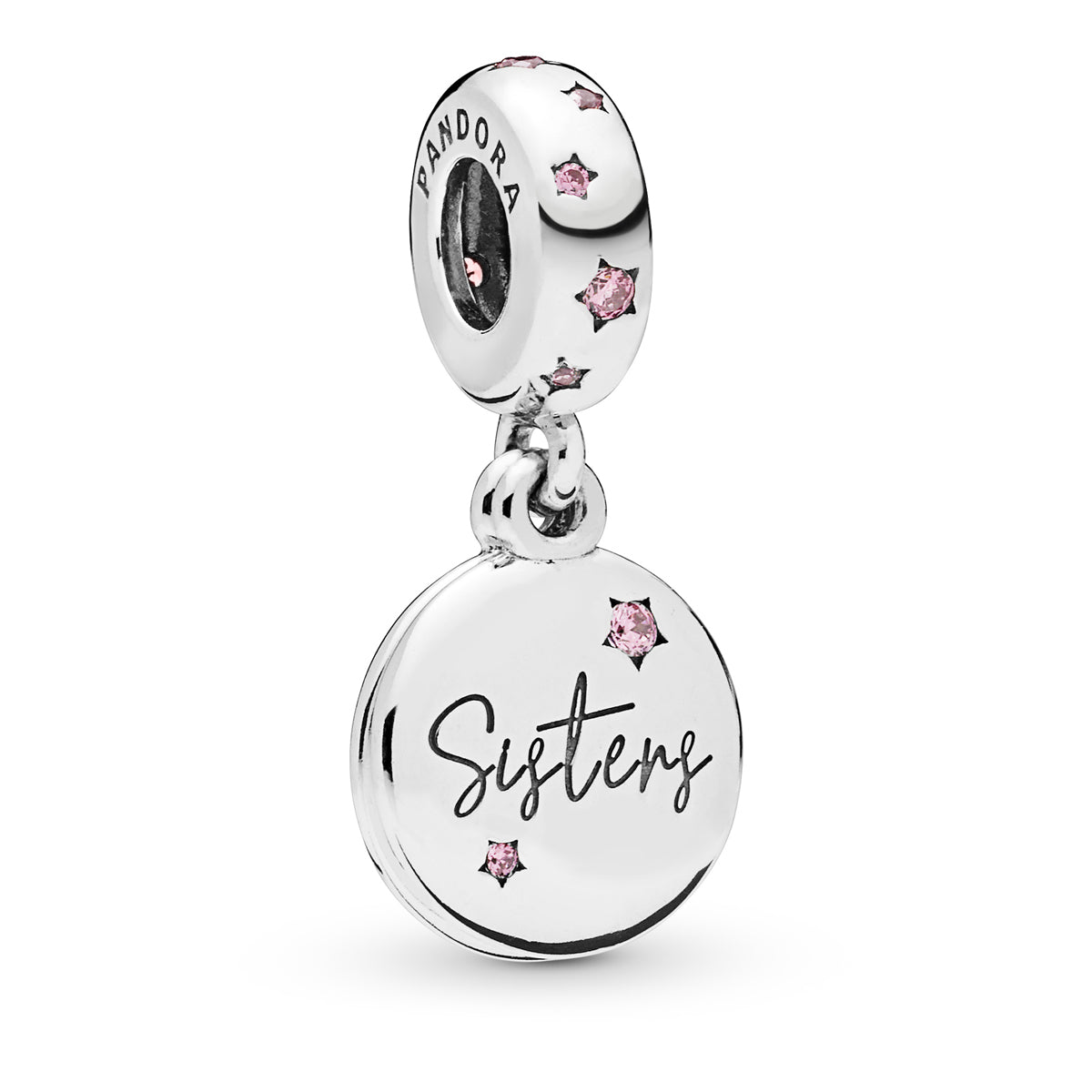Forever Sister S925 Sterling Silver Heart Dangle Charm – For European Bracelets, Silver Finish