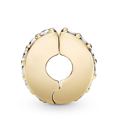 Pandora 14k Gold Sparkling Row Clip Charm