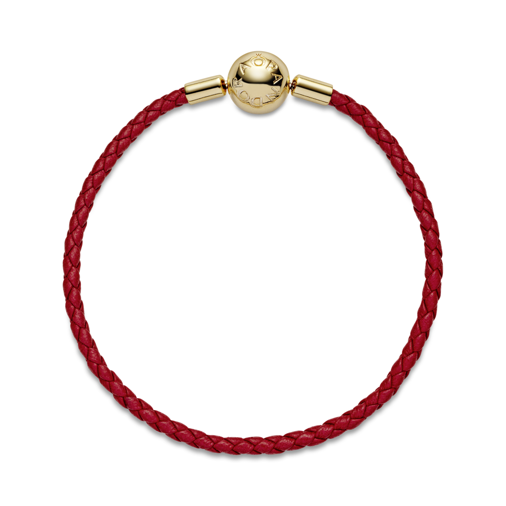 PANDORA 赤 レザー ブレスレット PANDORA 赤 レザー ブレスレット